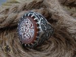 انگشتر عقیق یمن با حکاکی انا خادم الحسین المظلوم مردانه - کد 10727 - تصویر 6
