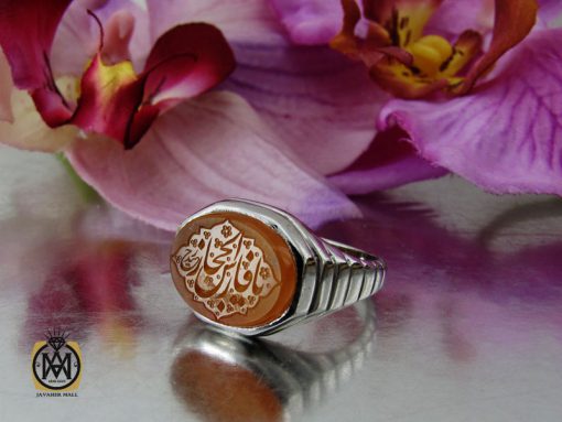 00 انگشتر عقیق یمن با حکاکی شرف الشمس و یا فارس الحجاز مردانه - کد 10740 - تصویر 6