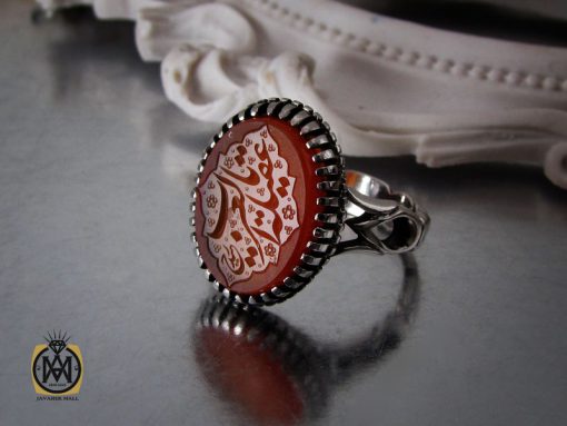 انگشتر عقیق یمن با حکاکی شرف الشمس و یا عقیله العرب مردانه - کد 10745 - تصویر 6