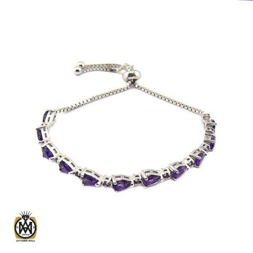 1 دستبند آمتیست طرح ژالین زنانه - کد 1096 - تصویر 1