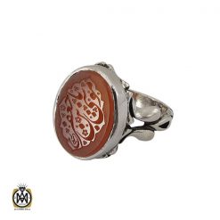 انگشتر عقیق یمن با حکاکی یا موسی بن جعفر مردانه - کد 10711 انگشتر عقیق یمن با حکاکی یا موسی بن جعفر مردانه - کد 10711