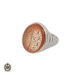 انگشتر عقیق یمن با حکاکی شرف الشمس و ماشاالله لا قوه الا بالله ان ترن انا اقل منک مالا و ولدا مردانه - کد 10730