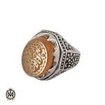 انگشتر عقیق یمن با حکاکی شرف الشمس و هذا من فضل ربي مردانه - کد 10738