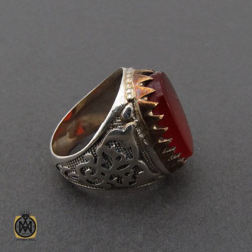 انگشتر عقیق قرمز خوش رنگ و درشت مردانه – کد 10764 - تصویر 2