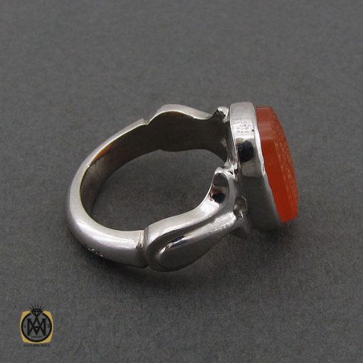 انگشتر عقیق یمن با حکاکی ماشاء الله لا قوه الا بالله استغفراللهو علی و محمد مردانه – کد 10782 - تصویر 2