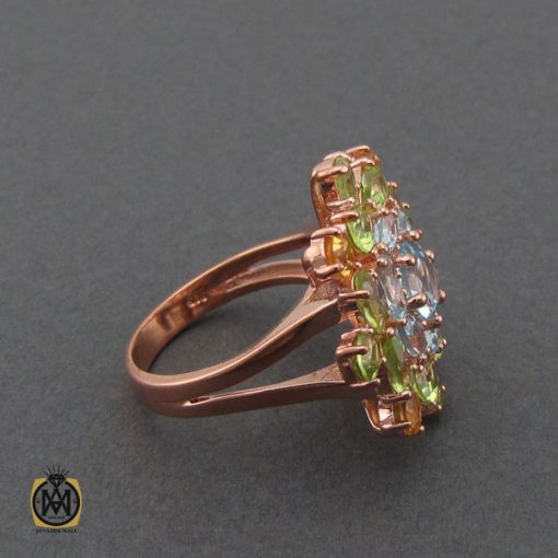 انگشتر زبرجد توپاز سیترین زنانه