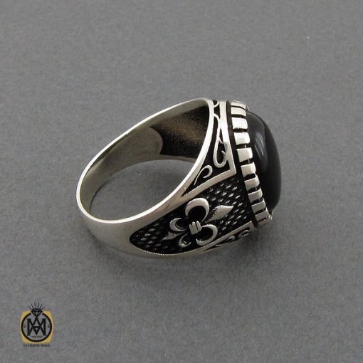 انگشتر عقیق سیاه مردانه