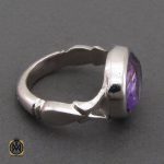 2 انگشتر آمتیست خوش رنگ مردانه دست ساز - کد 10693 - تصویر 2