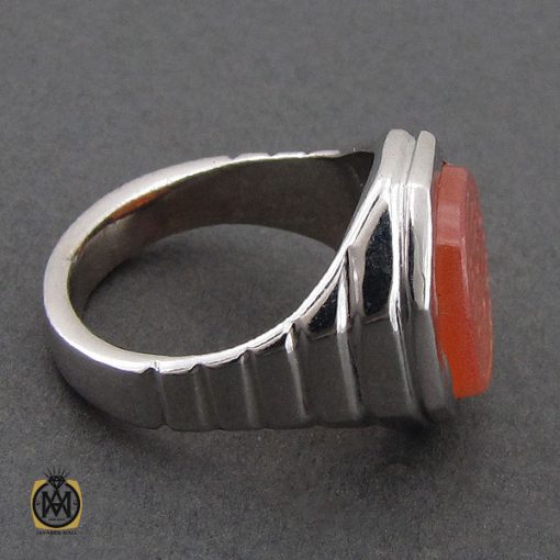 انگشتر عقیق یمن با حکاکی یا باقر علم النبی مردانه - کد 10699 - تصویر 2