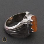 انگشتر عقیق یمن با حکاکی اسد الله الغالب مردانه - کد 10702 - تصویر 2