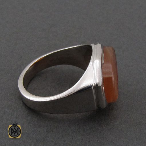 انگشتر عقیق یمن با حکاکی سبحان الله مردانه - کد 10705 - تصویر 2