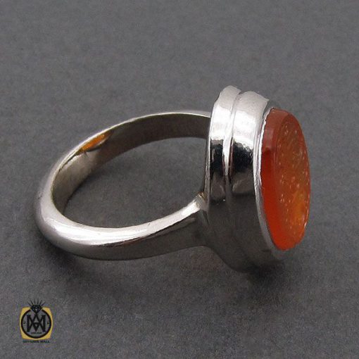 2 انگشتر عقیق یمن با حکاکی أمن المتوكلون مردانه - کد 10708 - تصویر 2