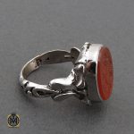 انگشتر عقیق یمن با حکاکی یا موسی بن جعفر مردانه - کد 10711 - تصویر 2