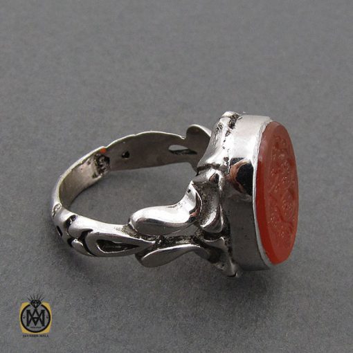 انگشتر عقیق یمن با حکاکی یا موسی بن جعفر مردانه - کد 10711 - تصویر 2