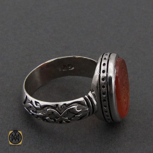 2 انگشتر عقیق یمن با حکاکی یا حسین ثارالله مردانه - کد 10713 - تصویر 2