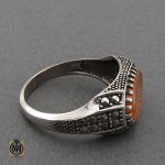 انگشتر عقیق یمن با حکاکی یا سید الشهدا صرح صفوی مردانه - کد 10718 - تصویر 2