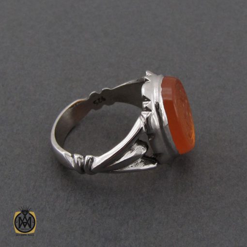 2 انگشتر عقیق یمن با حکاکی سبحان الحي القيوم مردانه - کد 10726 - تصویر 2