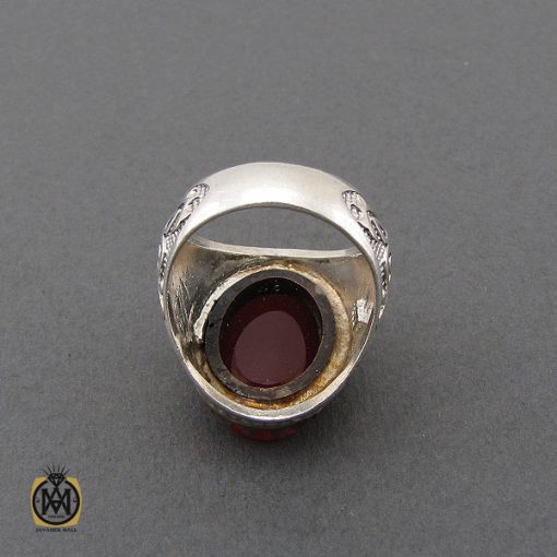 انگشتر عقیق قرمز خوش رنگ و درشت مردانه – کد 10764 - تصویر 3