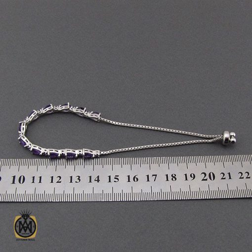 3 دستبند آمتیست طرح ژالین زنانه - کد 1096 - تصویر 3