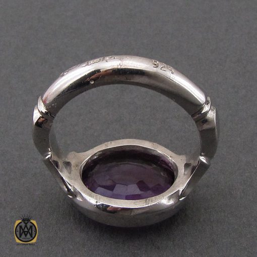 3 انگشتر آمتیست خوش رنگ مردانه دست ساز - کد 10693 - تصویر 3