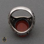 انگشتر عقیق یمن با حکاکی ماشاالله لا قوه الا بالله ان ترن انا اقل منک مالا و ولدا مردانه - کد 10697 - تصویر 3