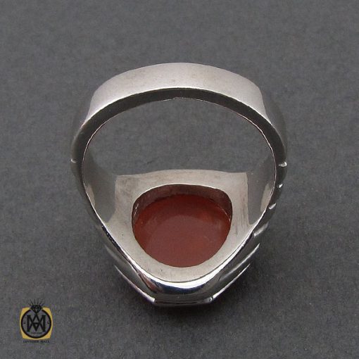 انگشتر عقیق یمن با حکاکی یا باقر علم النبی مردانه - کد 10699 - تصویر 3
