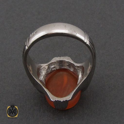 انگشتر عقیق یمن با حکاکی یا دائم اللطف مردانه - کد 10703 - تصویر 3