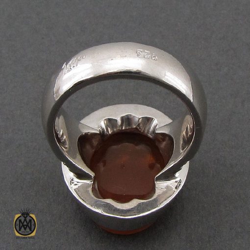 انگشتر عقیق یمن با حکاکی يا الله المحمود في كل فعاله مردانه - کد 10707 - تصویر 3