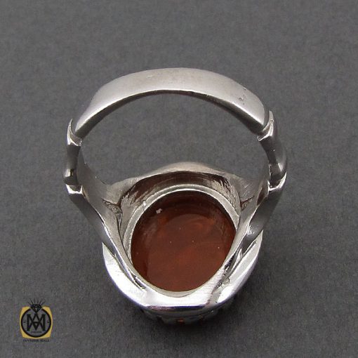 انگشتر عقیق یمن با حکاکی یا ابا القاسم یا رسول الله مردانه - کد 10710 - تصویر 3