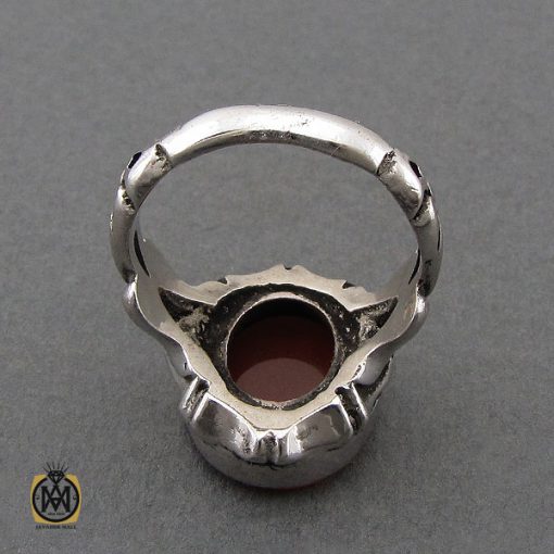 انگشتر عقیق یمن با حکاکی یا موسی بن جعفر مردانه - کد 10711 - تصویر 3