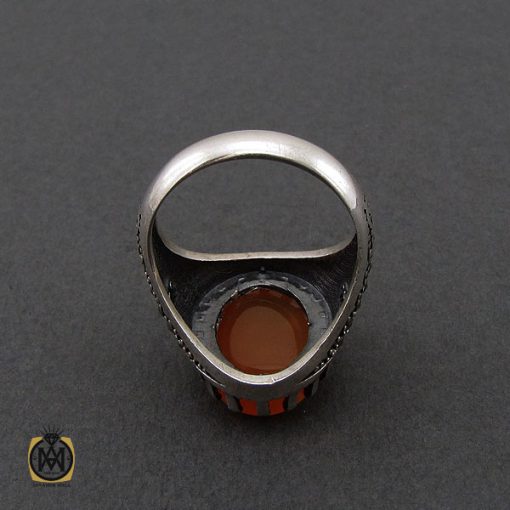 انگشتر عقیق یمن با حکاکی یا باقر علم النبی مردانه - کد 10723 - تصویر 3