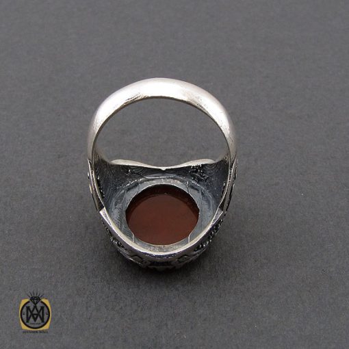 انگشتر عقیق یمن با حکاکی انا خادم الحسین المظلوم مردانه - کد 10727 - تصویر 3