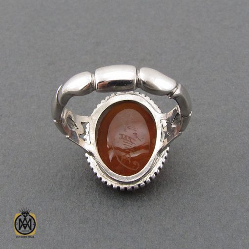 انگشتر عقیق یمن با حکاکی شرف الشمس و یا عقیله العرب مردانه - کد 10745 - تصویر 3