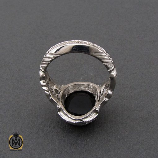 انگشتر عقیق جزع یمن مردانه دست ساز - کد 10748 - تصویر 3