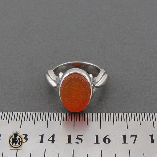 انگشتر عقیق یمن با حکاکی ماشاء الله لا قوه الا بالله استغفراللهو علی و محمد مردانه – کد 10782 - تصویر 4