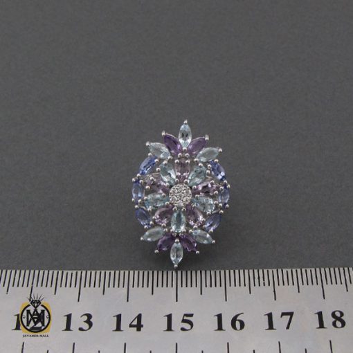 انگشتر توپاز، آمتیست و تانزانایت طرح هستی زنانه – کد 2293 - تصویر 4