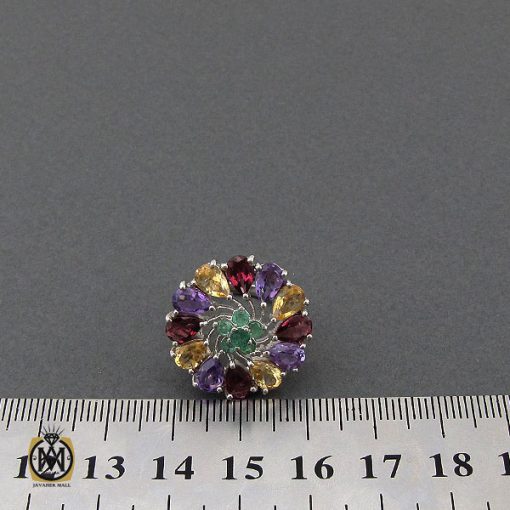 انگشتر آمتیست سیترین گارنت زمرد زنانه