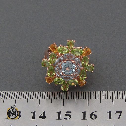 انگشتر زبرجد توپاز سیترین زنانه