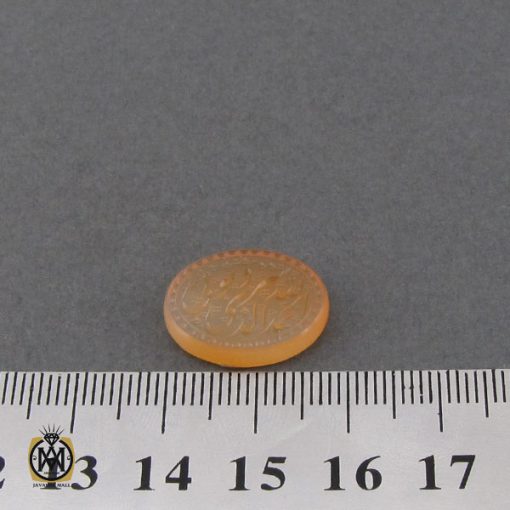 نگین عقیق یمن با حکاکی الحمد الله الذی ستر ذنوبی و شرف الشمس هنر دست استاد احمد - کد 9079 - تصویر 4