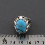 4 انگشتر فیروزه نیشابوری درشت و خوش رنگ مردانه - کد 10691 - تصویر 4