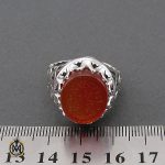 انگشتر عقیق یمن با حکاکی ماشاالله لا قوه الا بالله ان ترن انا اقل منک مالا و ولدا مردانه - کد 10696 - تصویر 4