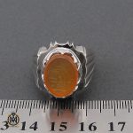 انگشتر عقیق یمن با حکاکی اسد الله الغالب مردانه - کد 10702 - تصویر 4