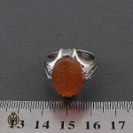 انگشتر عقیق یمن با حکاکی یا دائم اللطف مردانه - کد 10703 - تصویر 4