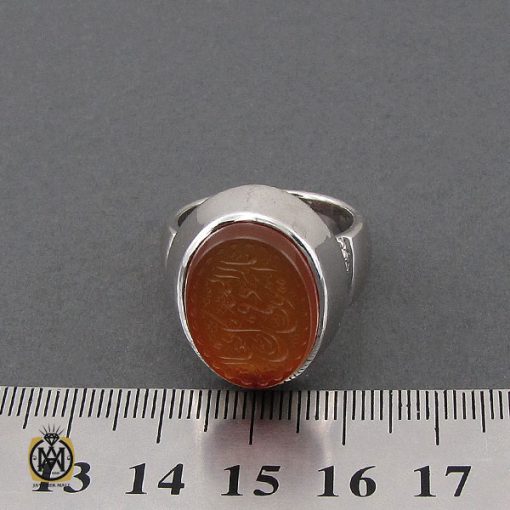 انگشتر عقیق یمن با حکاکی يا الله المحمود في كل فعاله مردانه - کد 10707 - تصویر 4