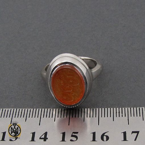 4 انگشتر عقیق یمن با حکاکی أمن المتوكلون مردانه - کد 10708 - تصویر 4