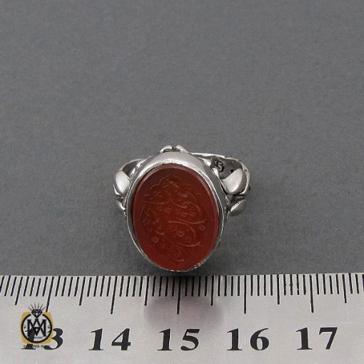 انگشتر عقیق یمن با حکاکی یا موسی بن جعفر مردانه - کد 10711 - تصویر 4