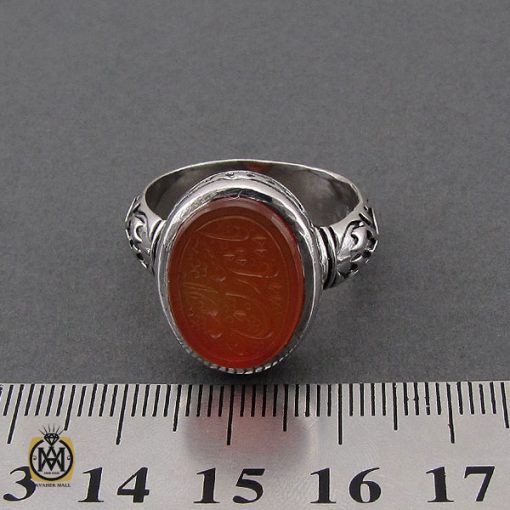 4 انگشتر عقیق یمن با حکاکی یا حسین ثارالله مردانه - کد 10713 - تصویر 4