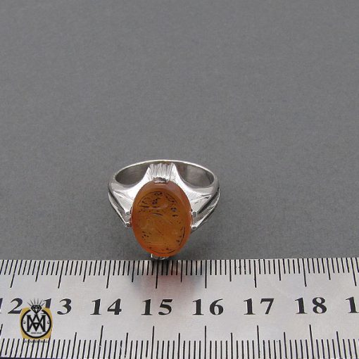 انگشتر عقیق یمن با حکاکی یا زهرا مردانه - کد 10722 - تصویر 4