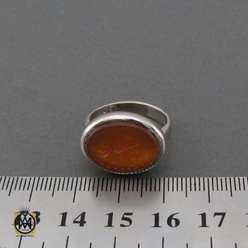 انگشتر عقیق یمن با حکاکی یا قادر المتعال طرح صفوی مردانه - کد 10725 - تصویر 4