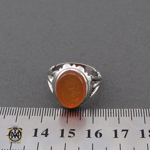 4 انگشتر عقیق یمن با حکاکی سبحان الحي القيوم مردانه - کد 10726 - تصویر 4